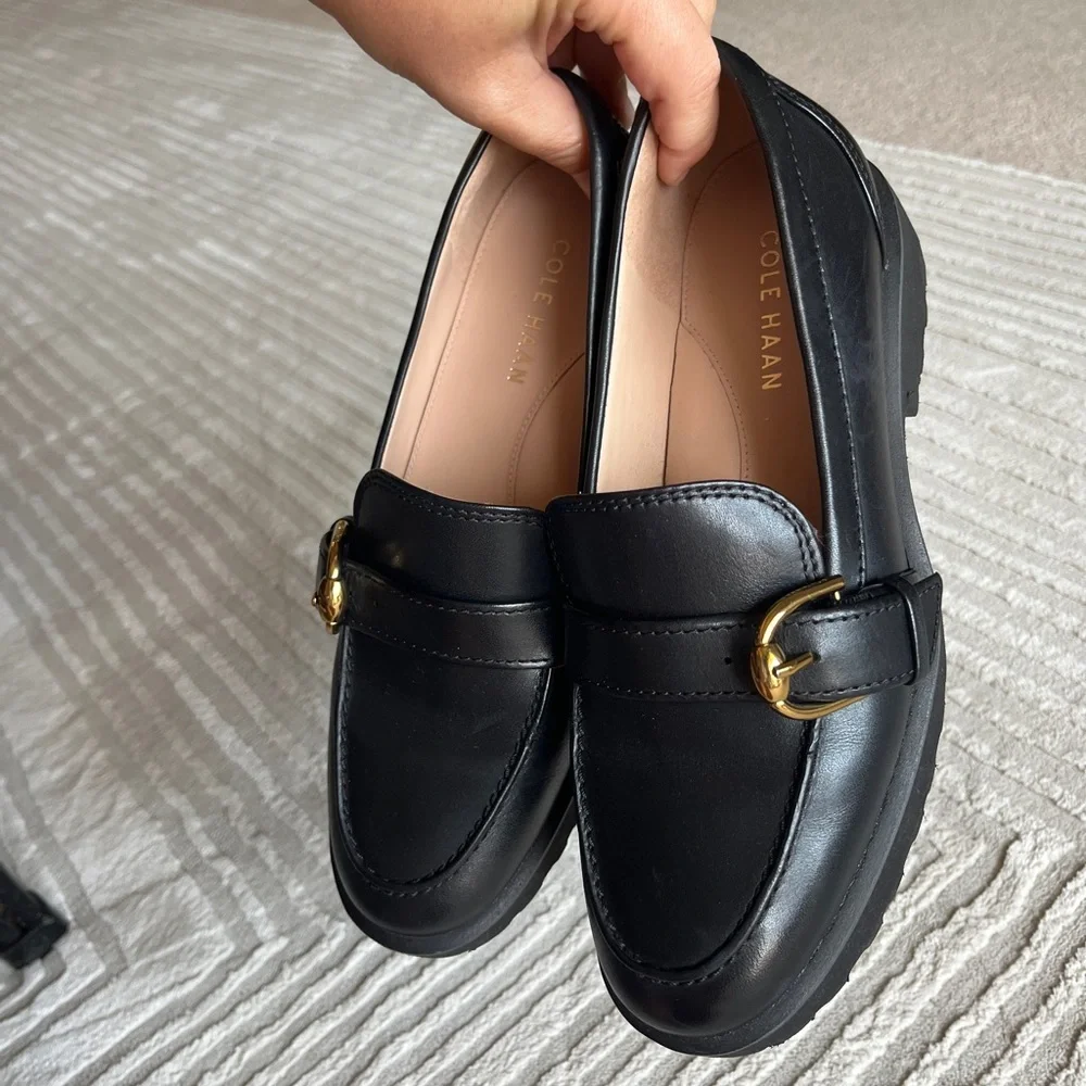 Cole Haan Giana Buckle Loafers in Black